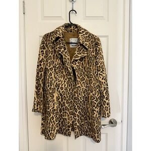 Vintage Moschino Cheap And Chic 90s Faux Fur Leopard Coat Made In Italy Size 4